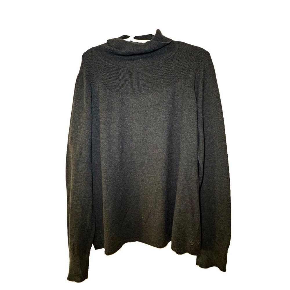 Woolrich Women's Gray Solid Knit Turtleneck Long Sleeve Wool Sweater 2XL